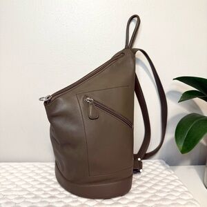 LOEWE Anton Backpack Leather Khaki/Light Brown